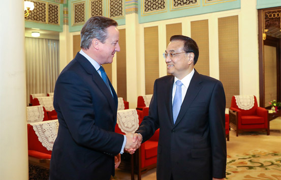 李克强会见英国前首相卡梅伦