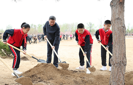 习近平在参加首都义务植树活动时强调：倡导人人爱绿植绿护绿的文明风尚 共同建设人与自然和谐共生的美丽家园